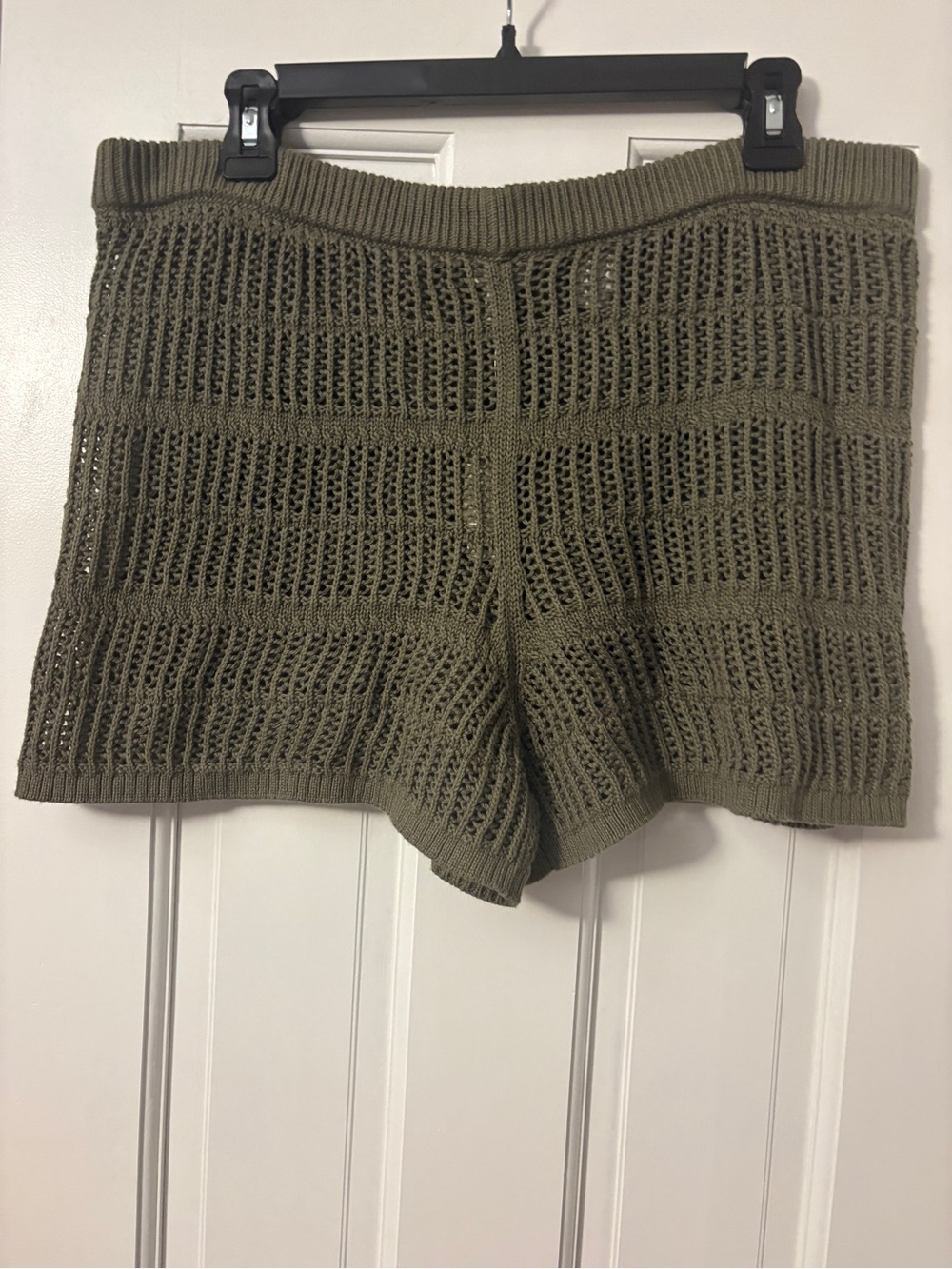 aerie Olive Green Crochet High-Waist Shorts